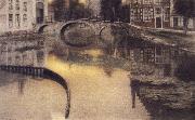 Fernand Khnopff Memory of Bruges,The Entrance of the Beguinage oil painting reproduction